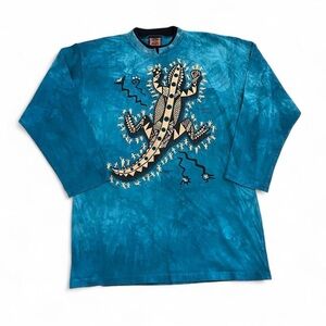 Vintage Dagoli Anasazi Gecko Lizard tie dye long sleeve top